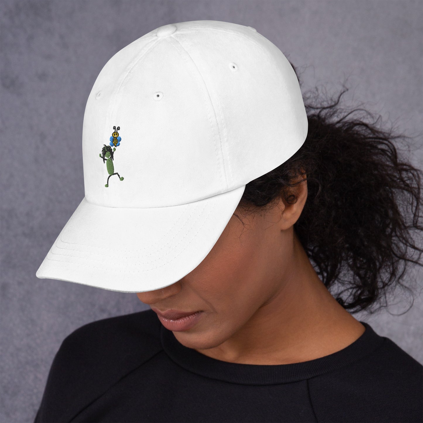 Be Happy Unisex White Dad Hat