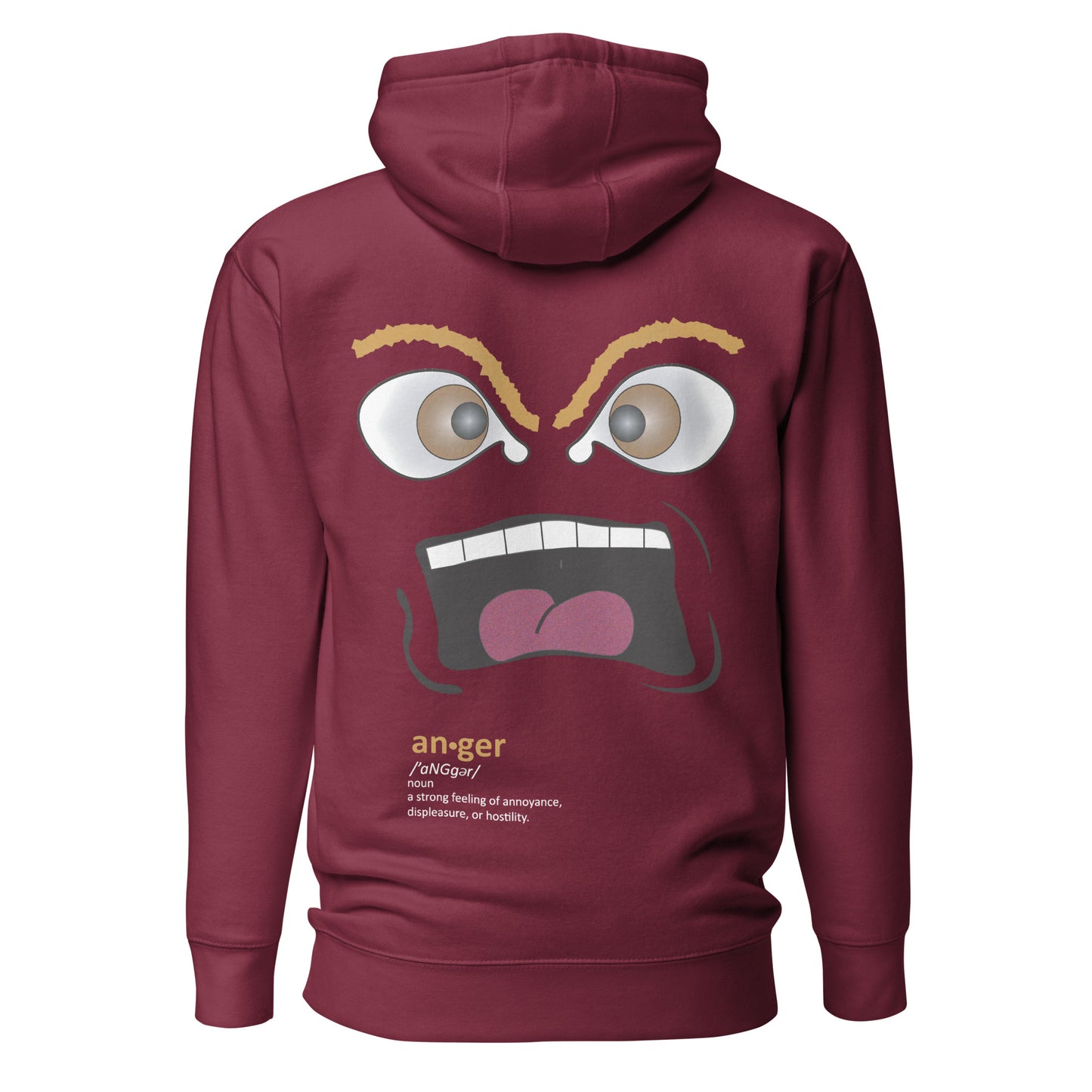 Anger EMOSHIONS Facial Expressions Unisex Premium Maroon Hoodie