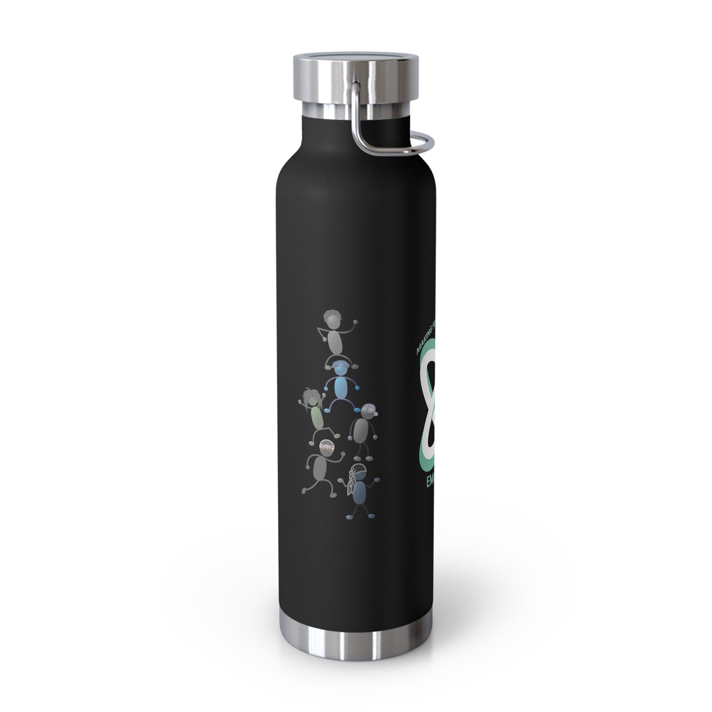 Collage of EMOSHIONS Black Logo Insulated Water Bottle, 22 0z.