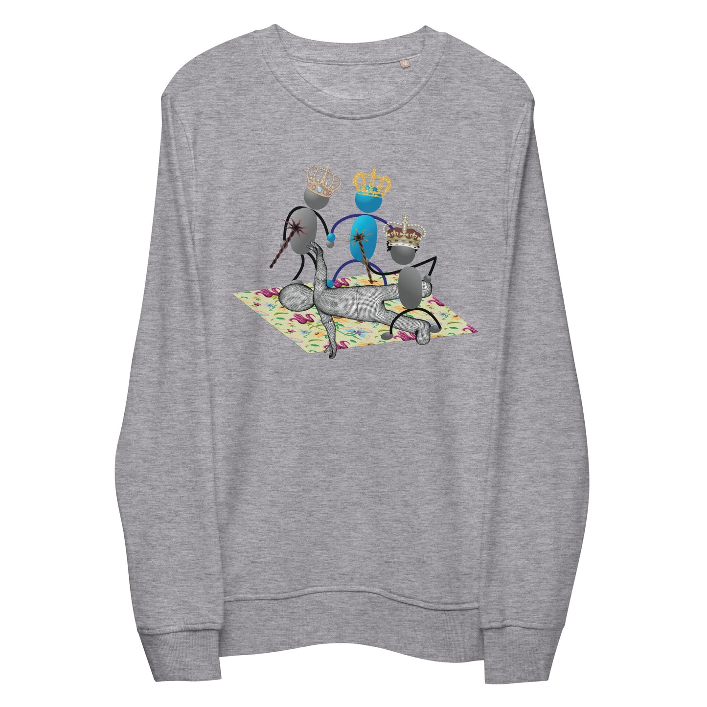 Don't Be Ruled By Your EMOSHIONS Depictions Unisex Grey Melange Organic Sweatshirt