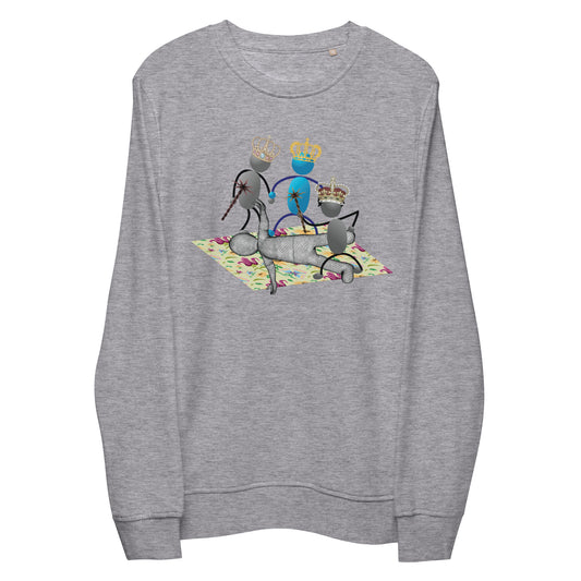 Don't Be Ruled By Your EMOSHIONS Depictions Unisex Grey Melange Organic Sweatshirt