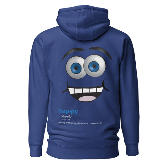 Happy  EMOSHIONS Facial Expressions Unisex Royal Blue Hoodie