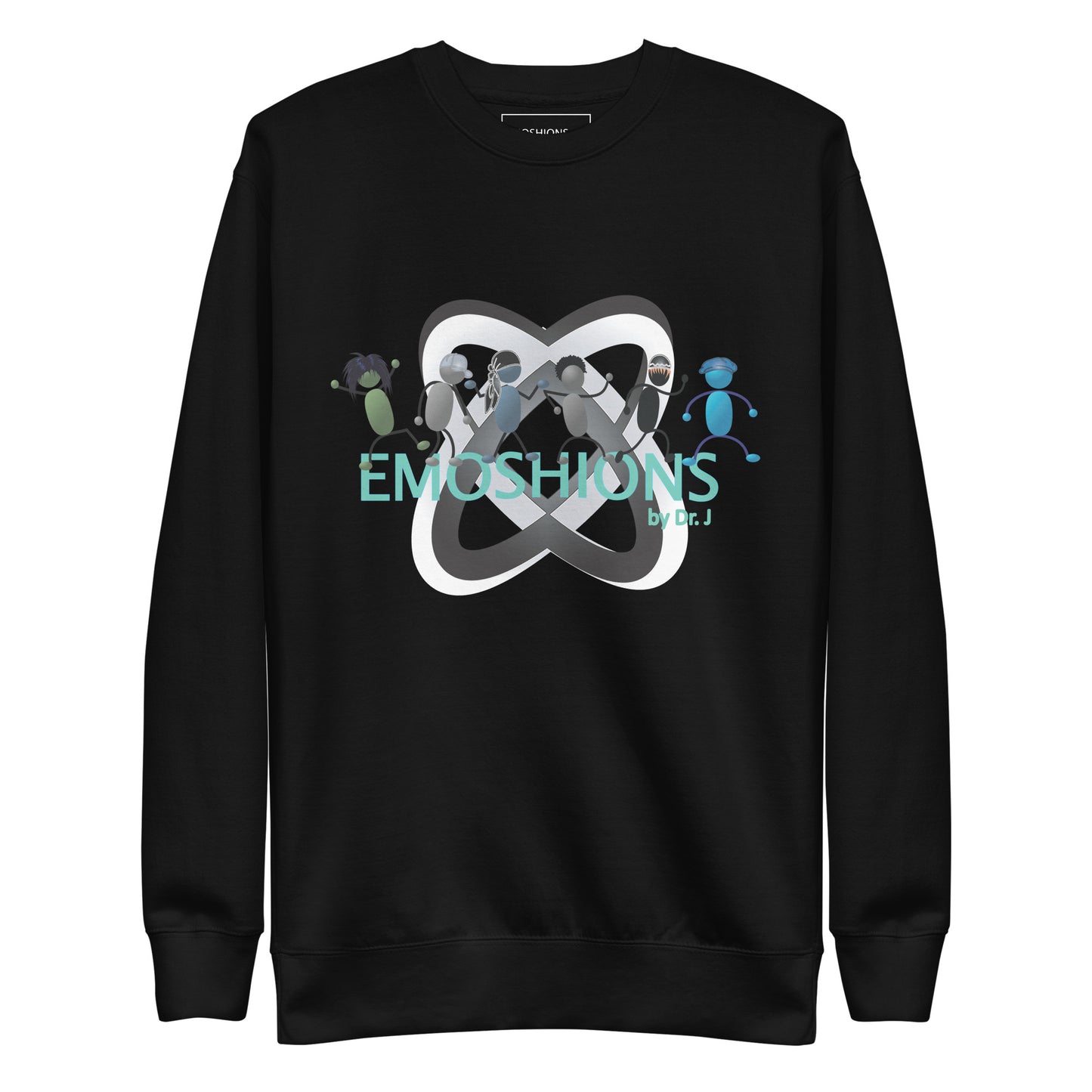 Collage Of EMOSHIONS Logo Unisex Black Sweatshirt