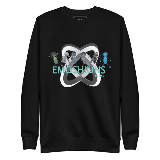 Collage Of EMOSHIONS Logo Unisex Black Sweatshirt