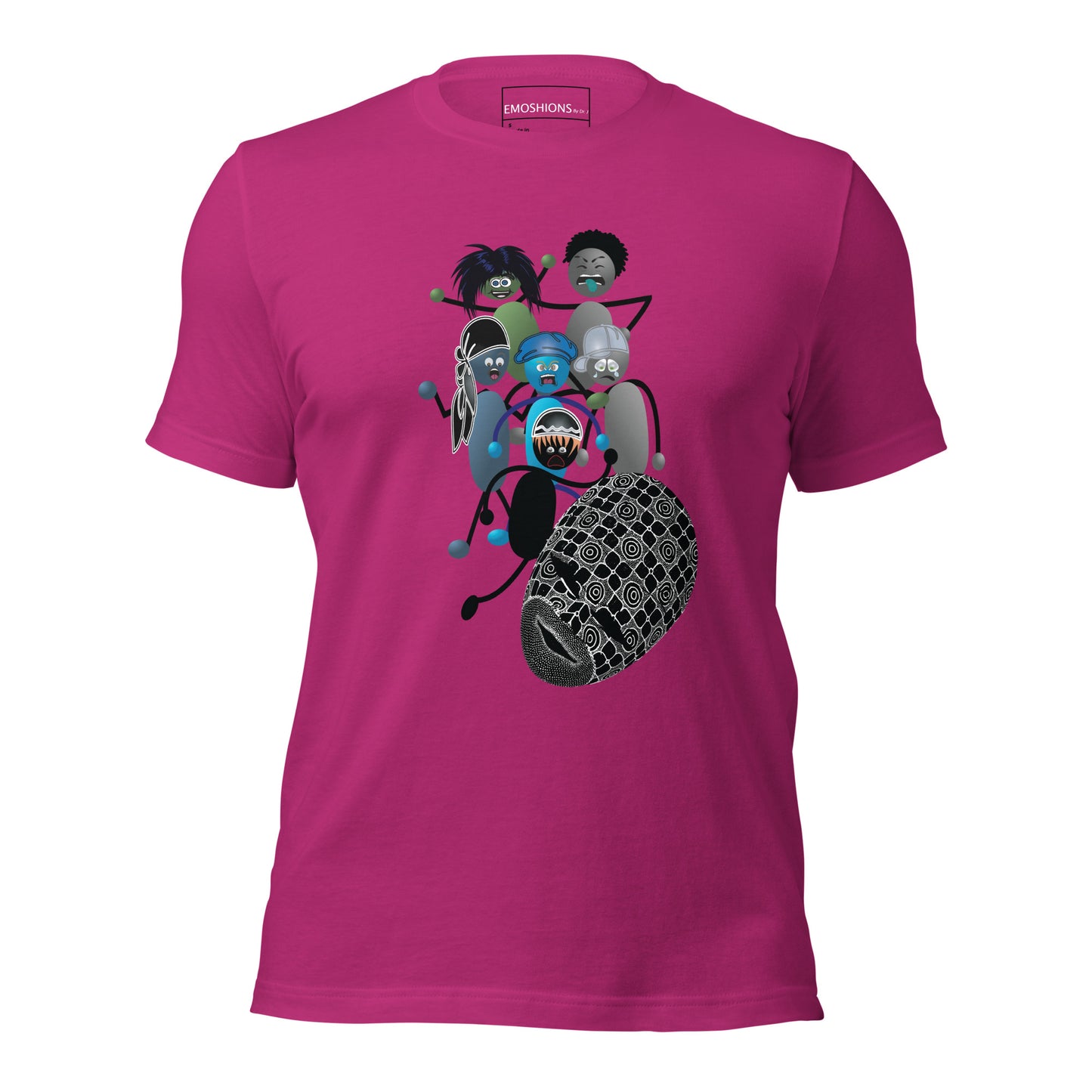 Unmask Your EMOSHIONS Depictions Unisex Berry T-shirt