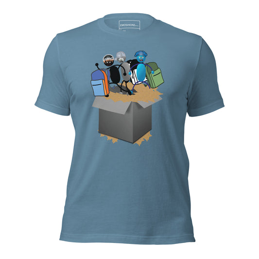 Unpack Your EMOSHIONS Depictions Unisex Steel Blue T-shirt