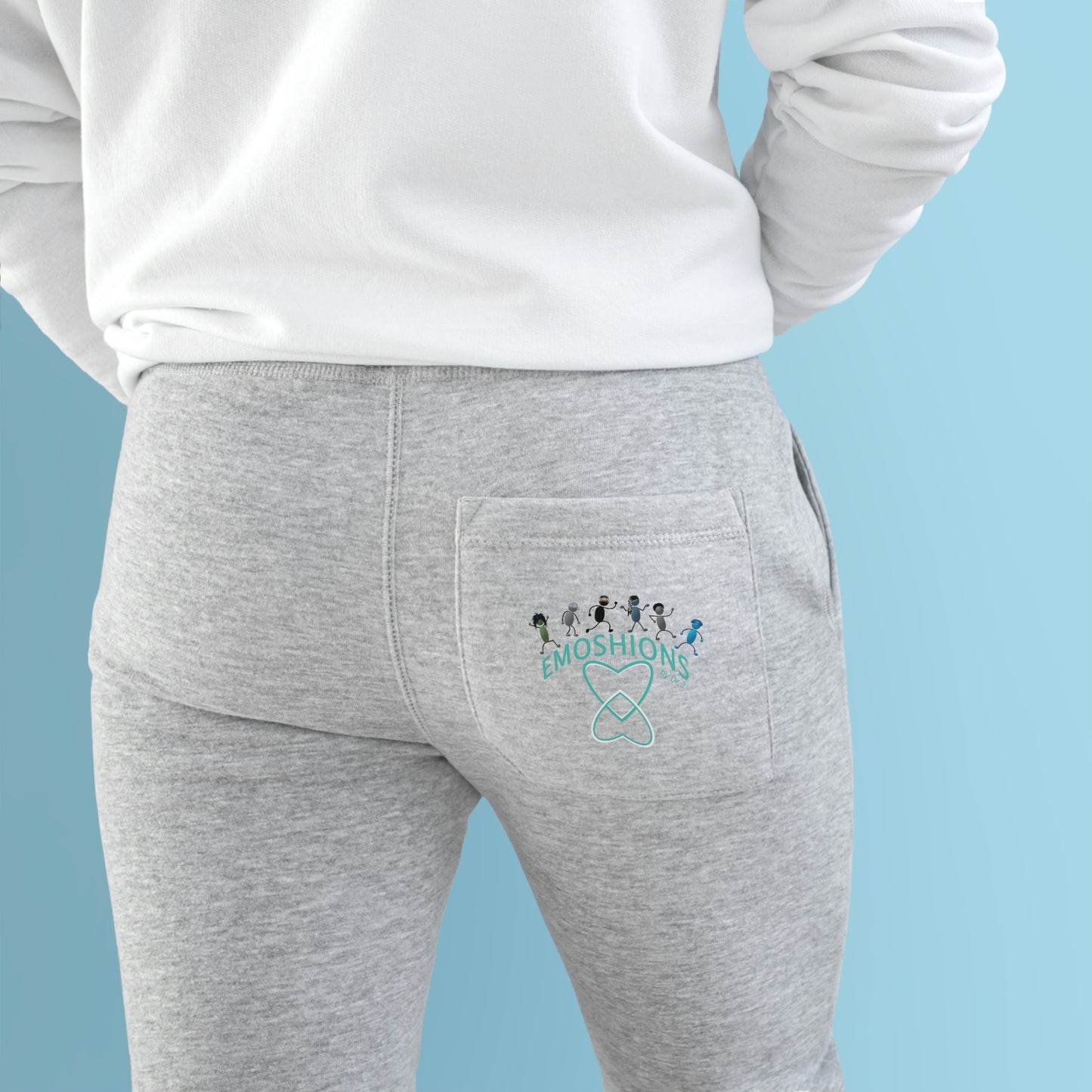 Collage of EMOSHIONS Premium Unisex Heather Gray Fleece Joggers