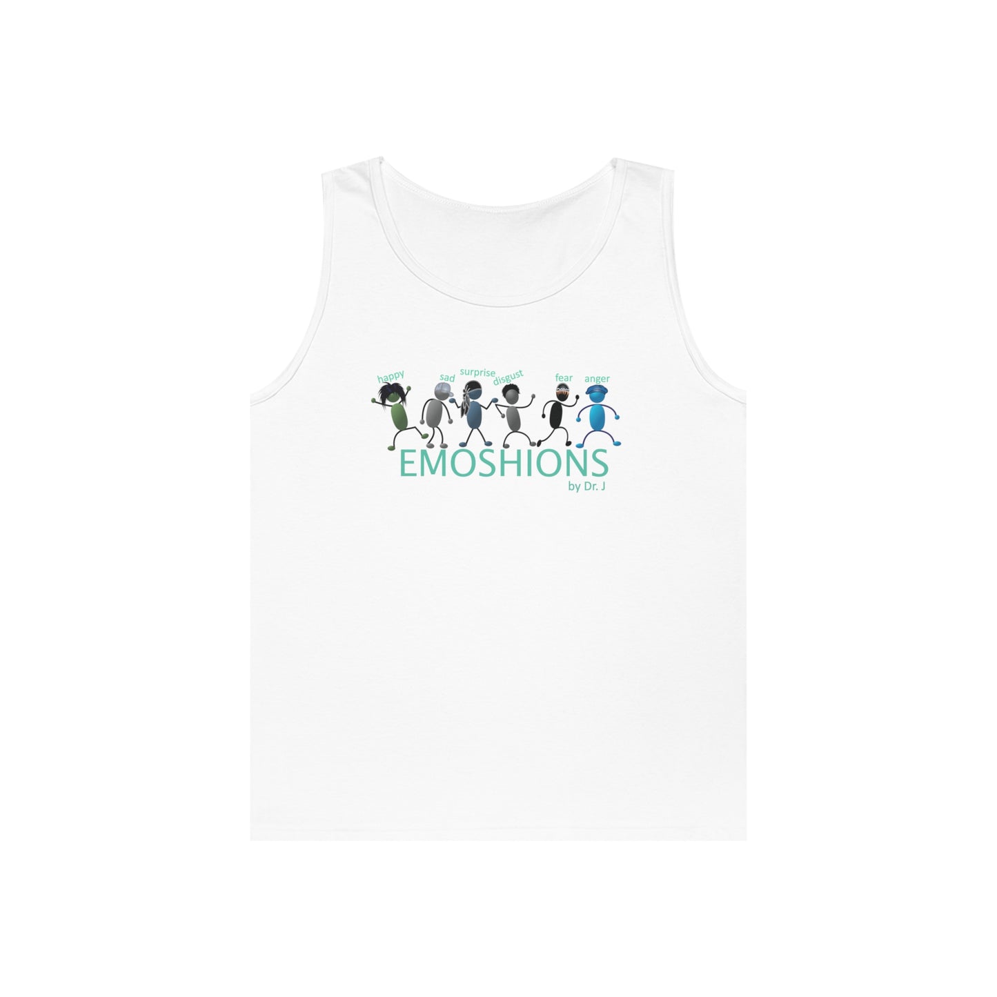 Name Your EMOSHIONS Depictions Unisex White Cotton Tank Top