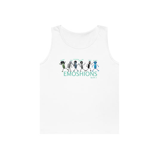 Name Your EMOSHIONS Depictions Unisex White Cotton Tank Top