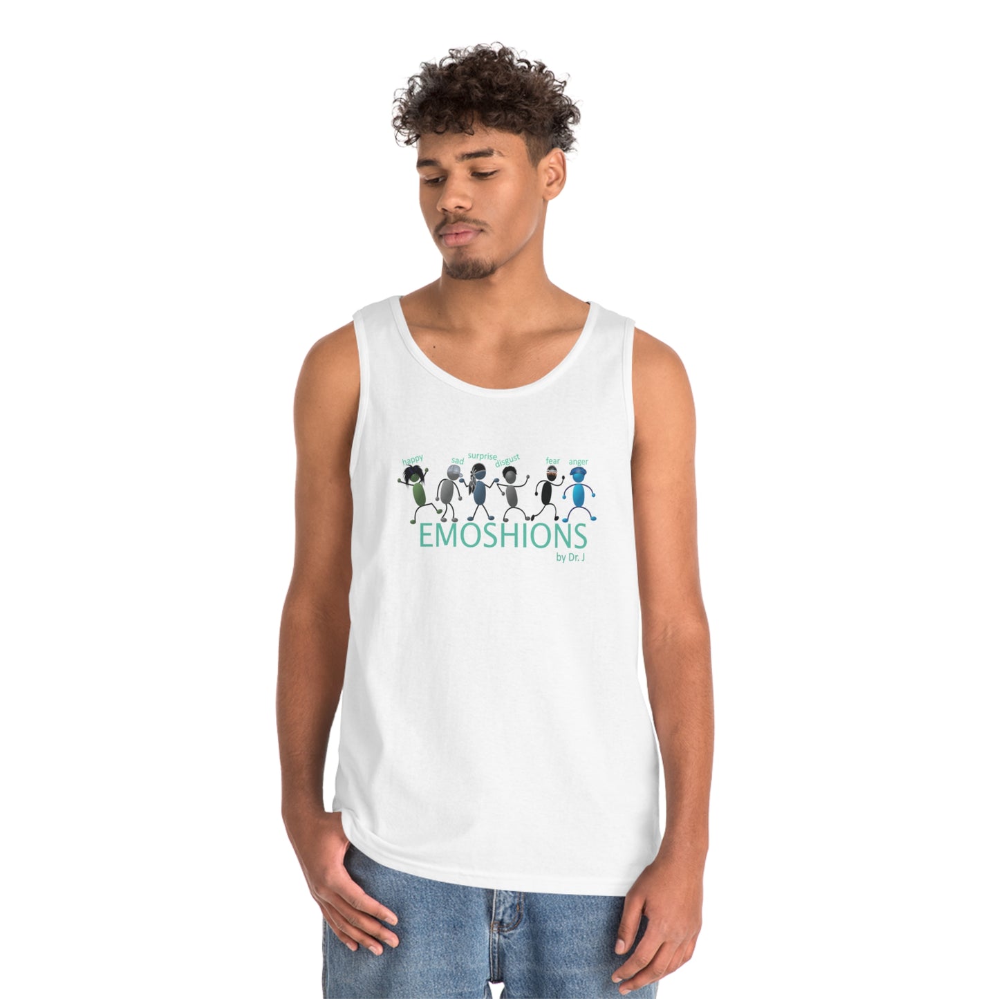 Name Your EMOSHIONS Depictions Unisex White Cotton Tank Top