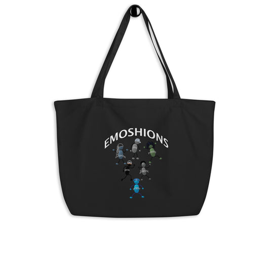 EMOSHIONS Large Organic Black Tote Bag