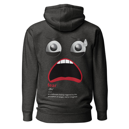 Fear EMOSHIONS Facial Expressions Unisex Heather Charcoal Hoodie