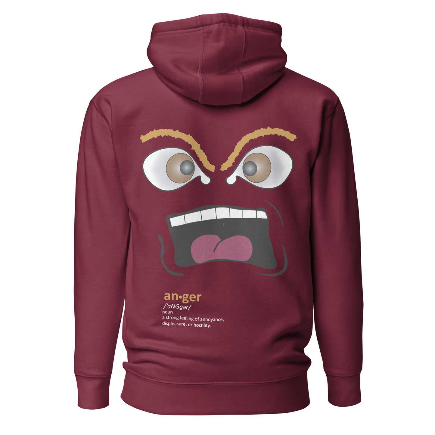 Anger EMOSHIONS Facial Expressions Unisex Maroon Hoodie