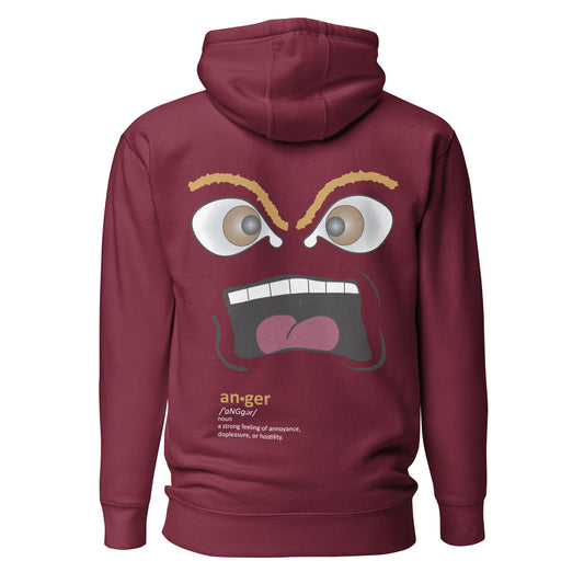 Anger EMOSHIONS Facial Expressions Unisex Maroon Hoodie