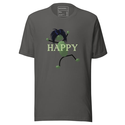 Happy EMOSHIONS Body Language Unisex Asphalt Grey T-Shirt