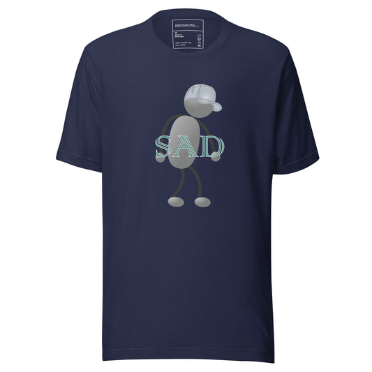 Sad EMOSHIONS Body Language Unisex Navy Blue T-Shirt