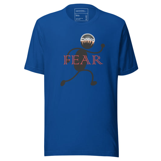 Fear EMOSHIONS Body Language Unisex Royal Blue T-Shirt